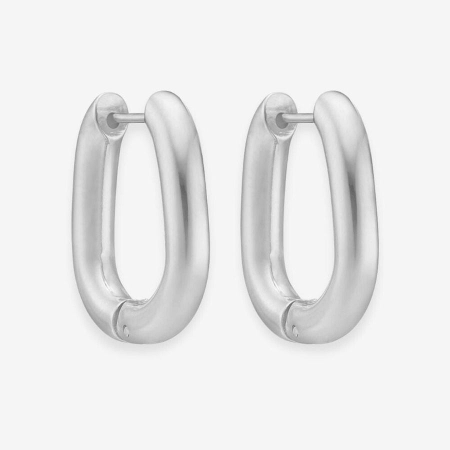 Ovale Hoops Silverfärgad 20mm Stor