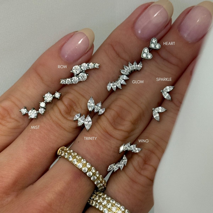 Sparkle Kristall öronstiftar Silverfärgad
