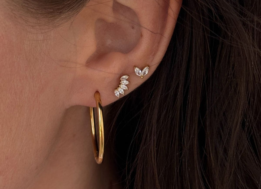 Sparkle Kristall öronstiftar 18K Guldpläterad