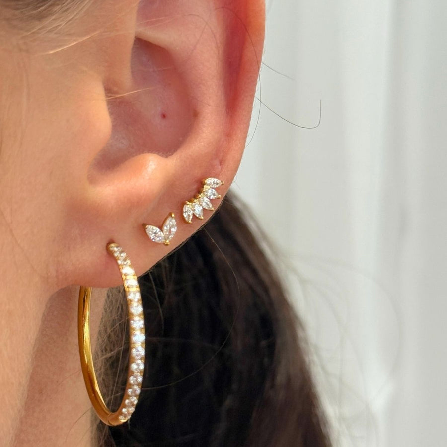 Sparkle Kristall öronstiftar 18K Guldpläterad