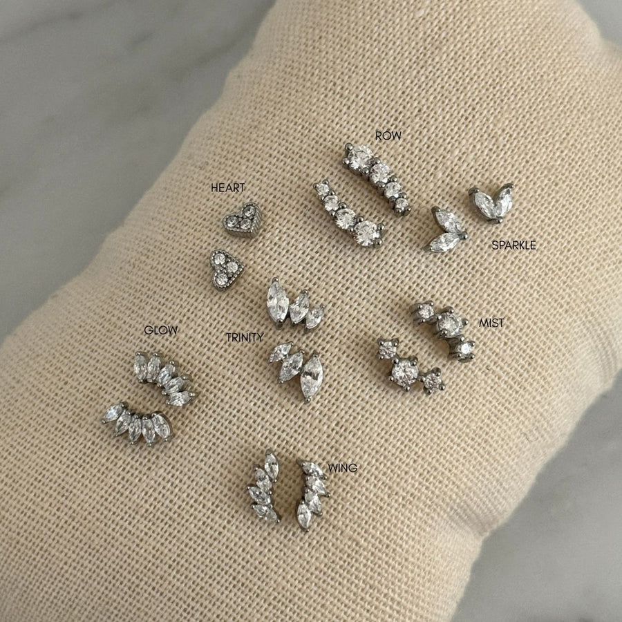 Sparkle Kristall öronstiftar Silverfärgad