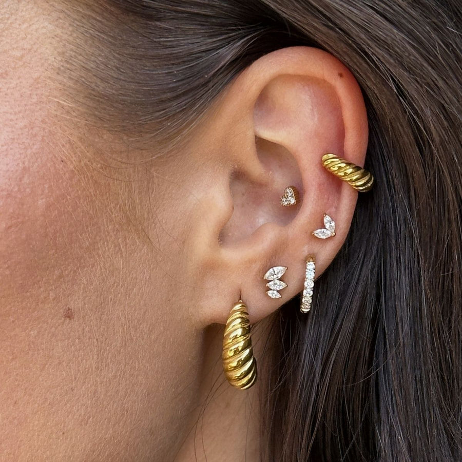 Sparkle Kristall öronstiftar 18K Guldpläterad