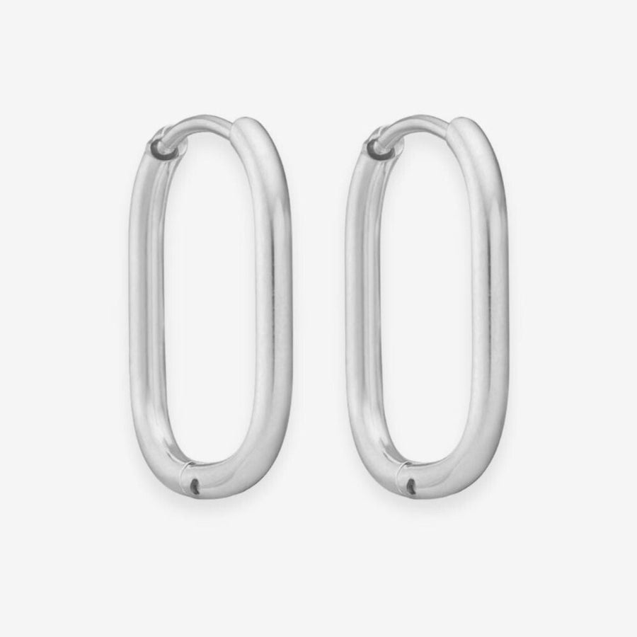 Ovale Hoops Silverfärgad 20mm Liten