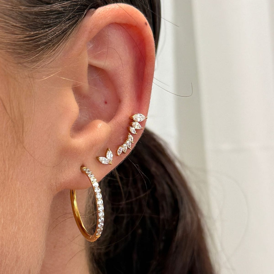 Sparkle Kristall öronstiftar 18K Guldpläterad