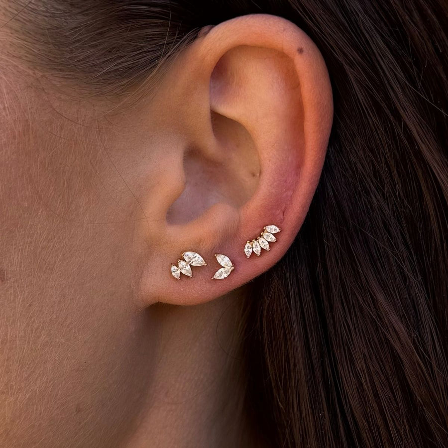Sparkle Kristall öronstiftar 18K Guldpläterad