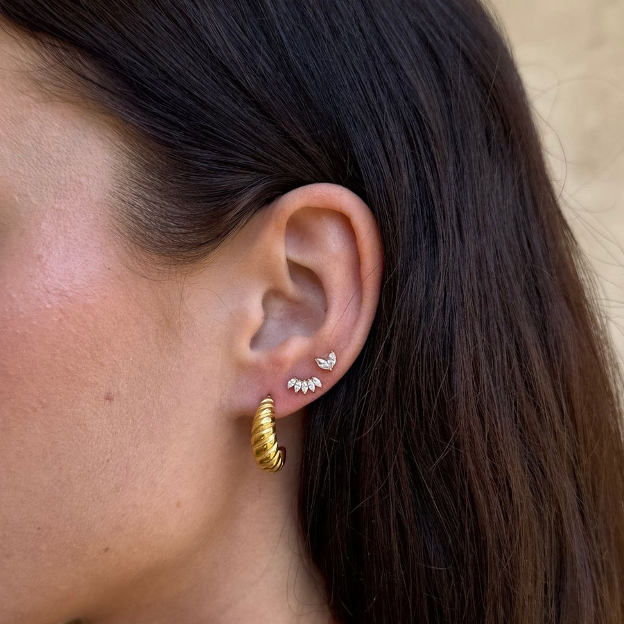 Sparkle Kristall öronstiftar 18K Guldpläterad