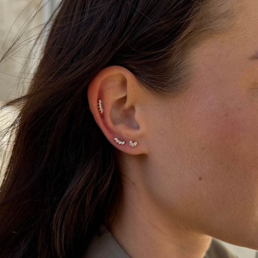 Sparkle Kristall öronstiftar 18K Guldpläterad