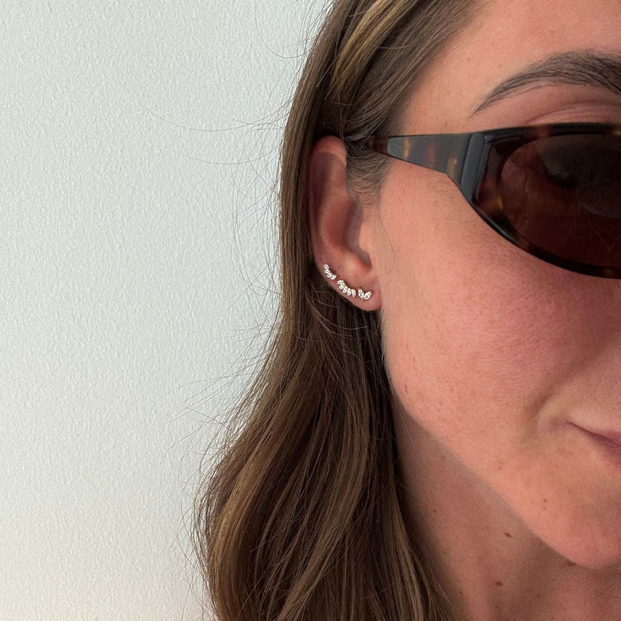 Sparkle Kristall öronstiftar Silverfärgad