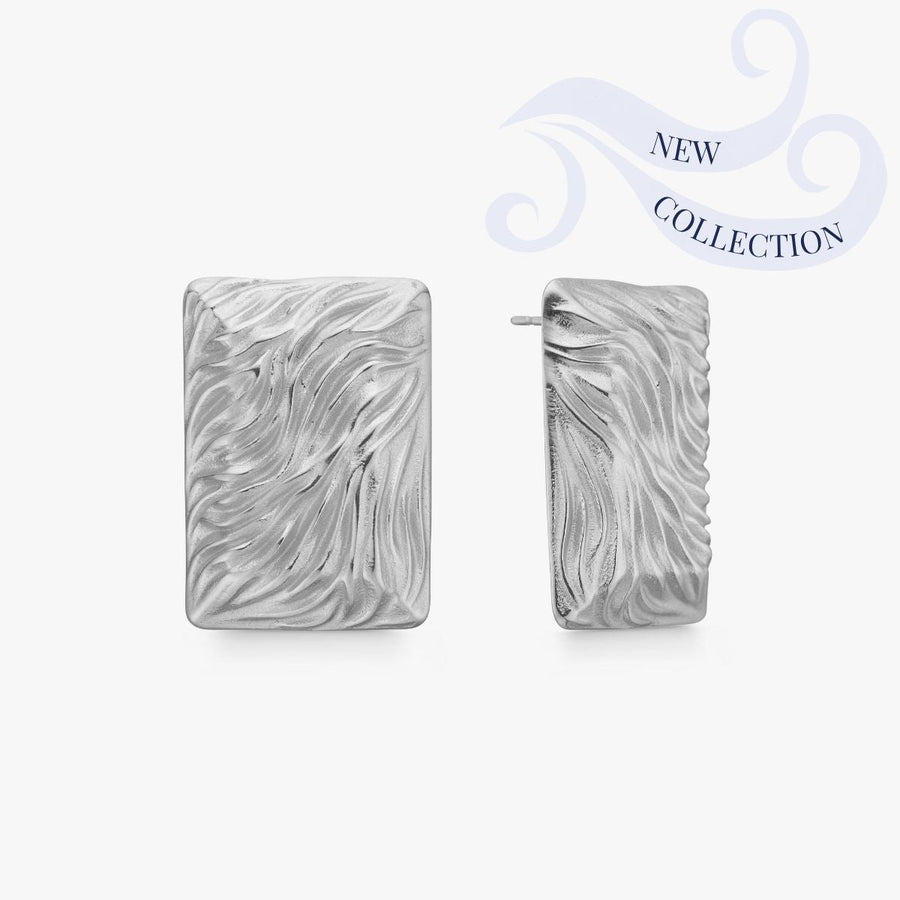 Wind Square örhängen Silverfärgad