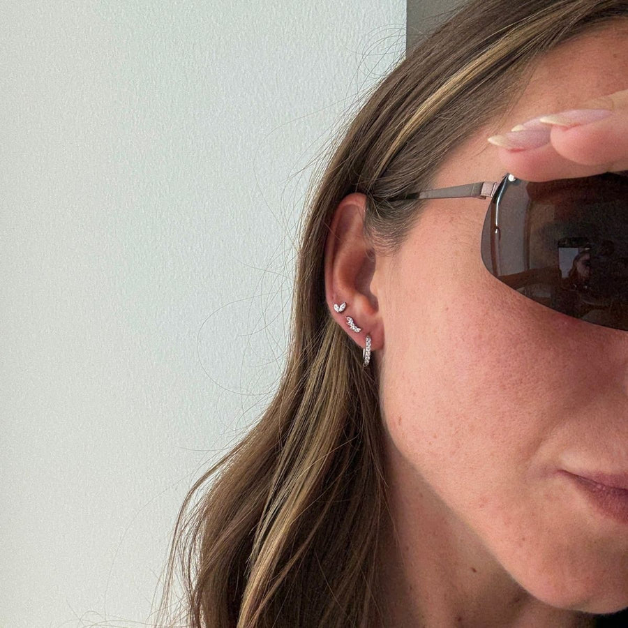 Sparkle Kristall öronstiftar Silverfärgad