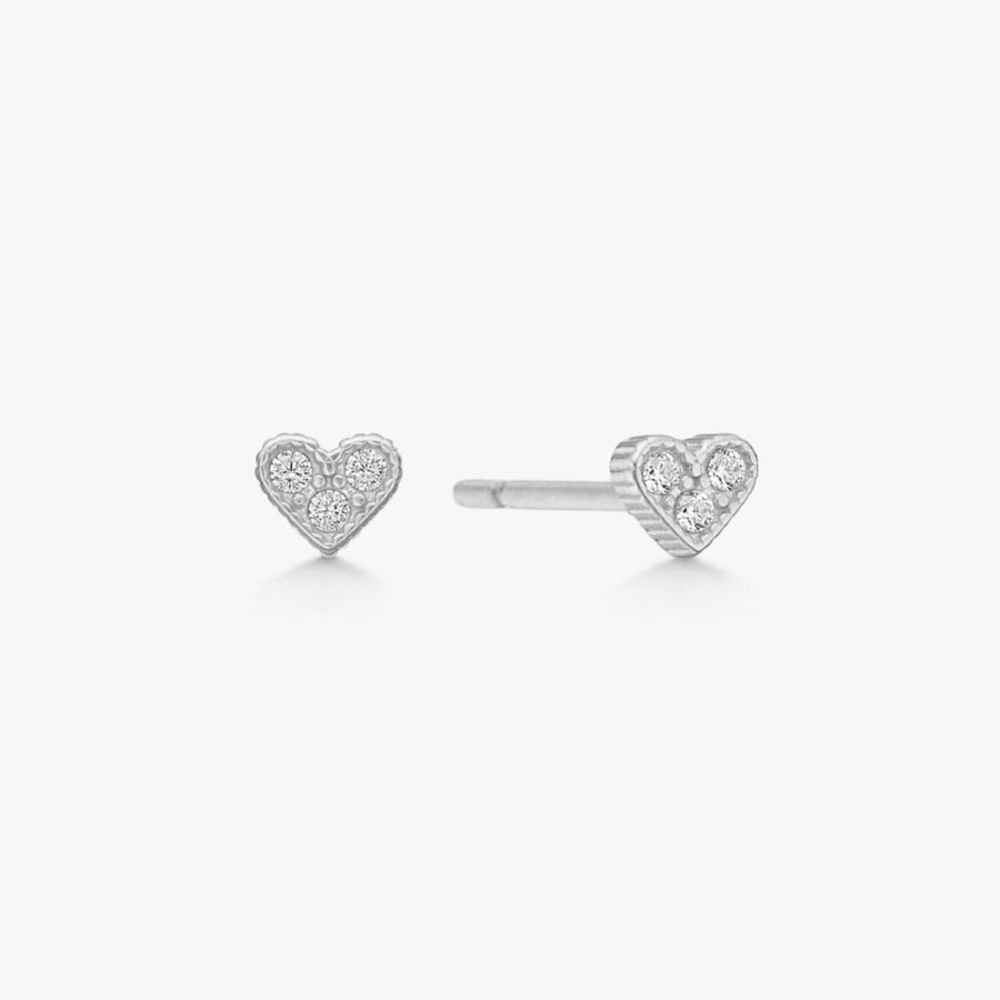 Heart Kristall öronstiftar Silverfärgad