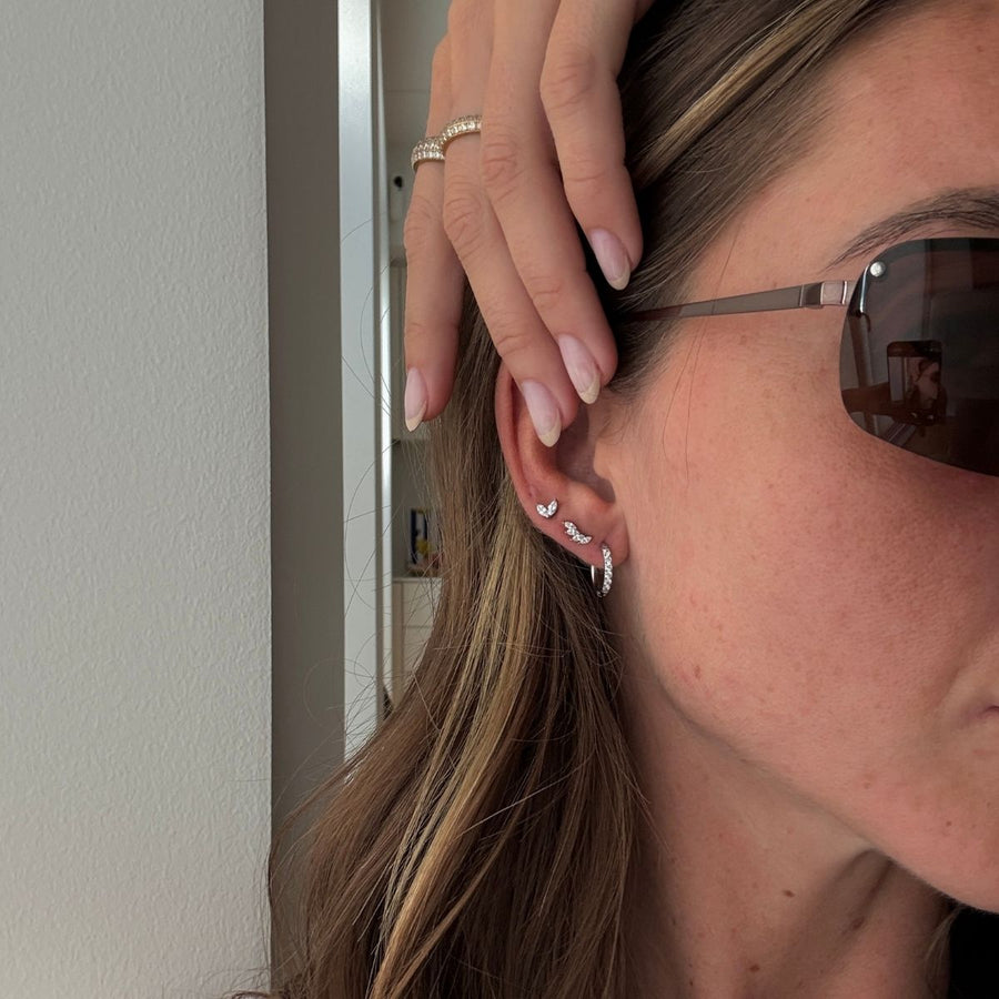 Sparkle Kristall öronstiftar Silverfärgad