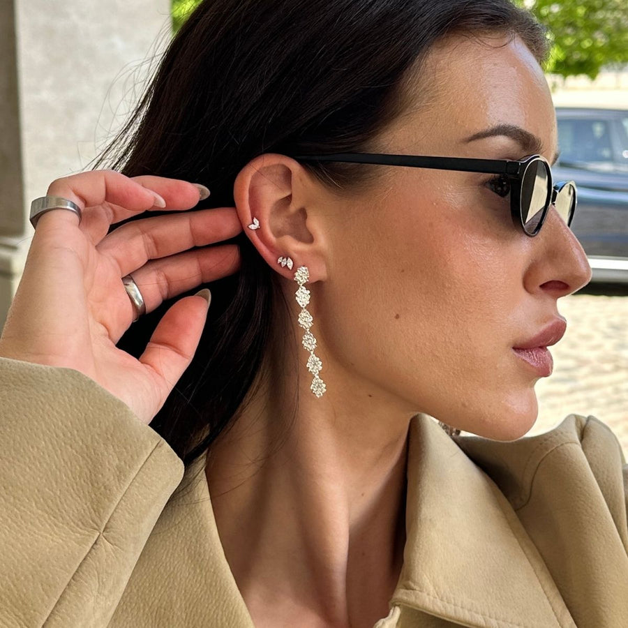 Sparkle Kristall öronstiftar Silverfärgad