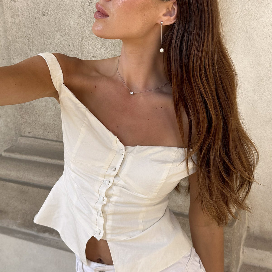 Floating Emerald Kristall Halsband Silverfärgad