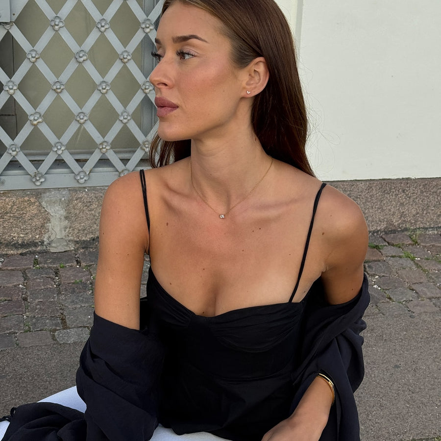 Floating Emerald Kristall Halsband 18K Guldplätering