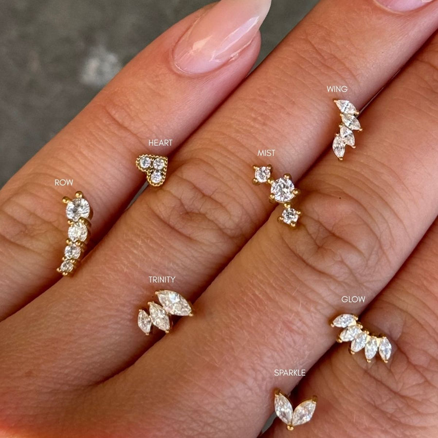 Sparkle Kristall öronstiftar 18K Guldpläterad