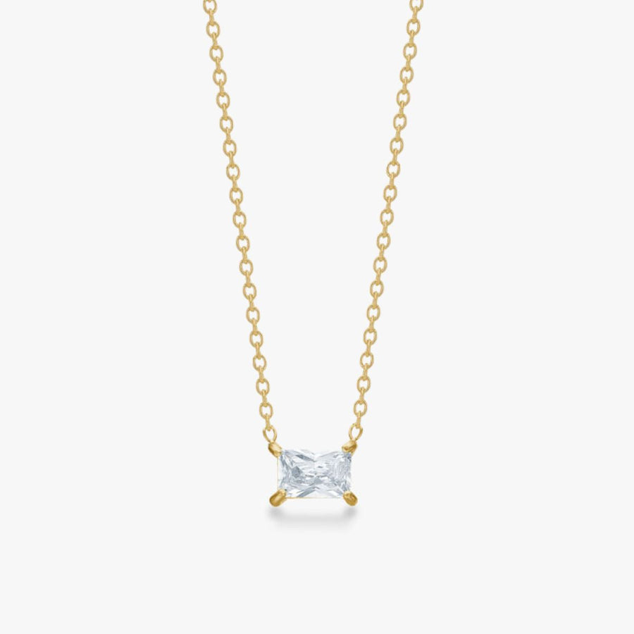 Floating Emerald Kristall Halsband 18K Guldplätering