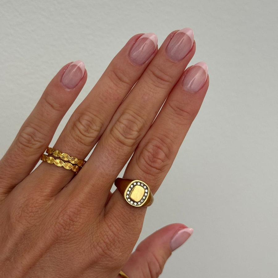 Sun Kiss Eternity Ringa 18K Guldplätering 3mm