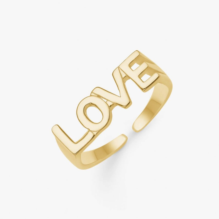 LOVE Signet Ring 18K Guldplätering