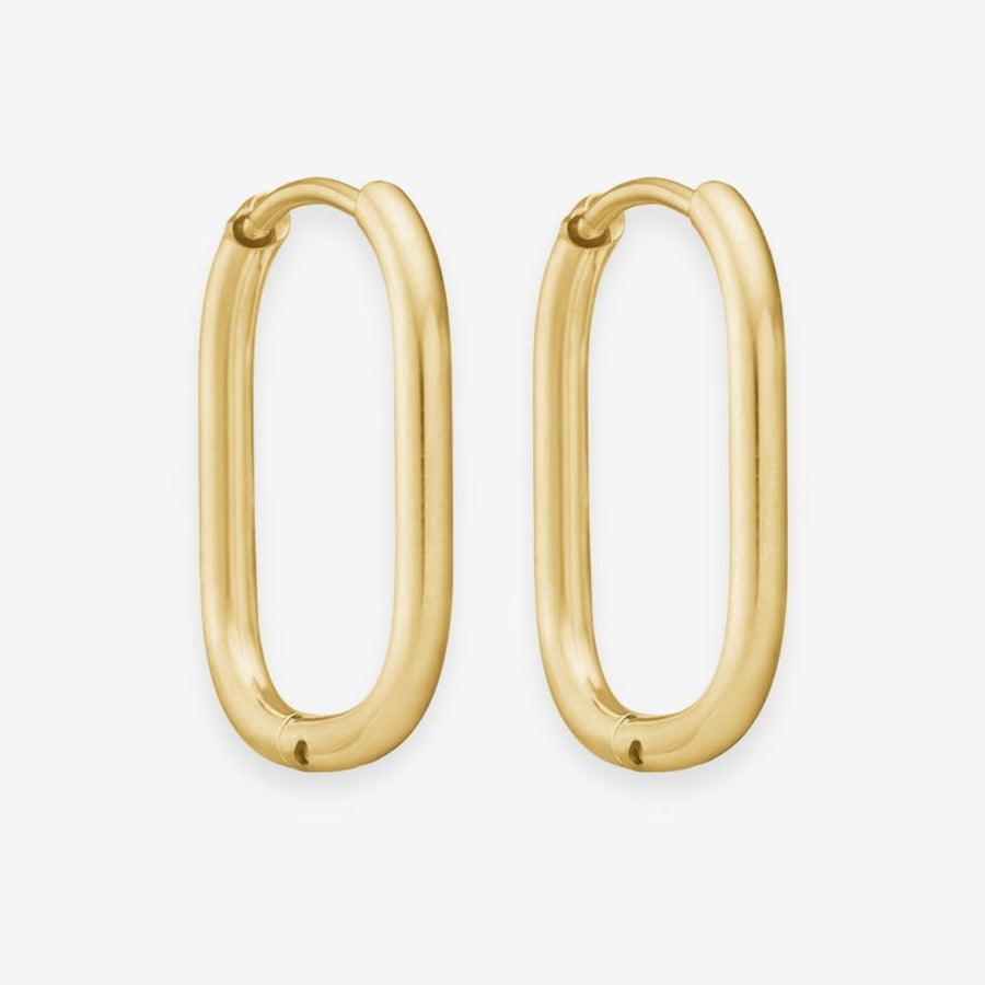 Oval Hoops 18K Guldplätering 20mm Liten