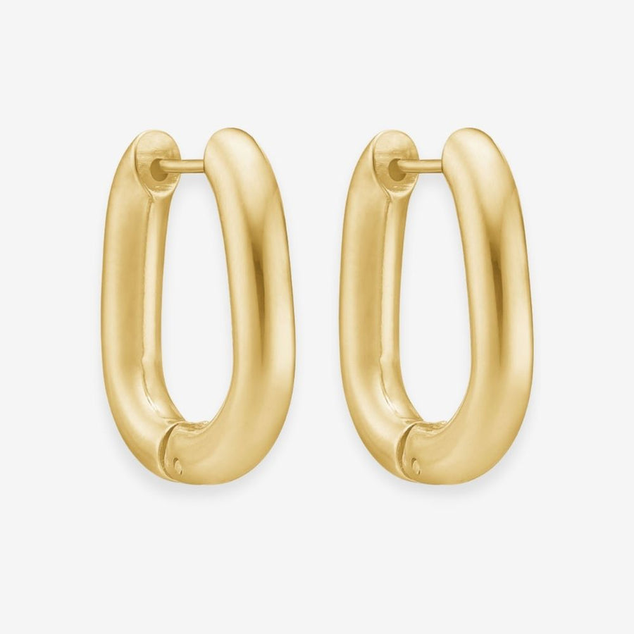 Oval Hoops 18K Guldplätering 20mm Stor