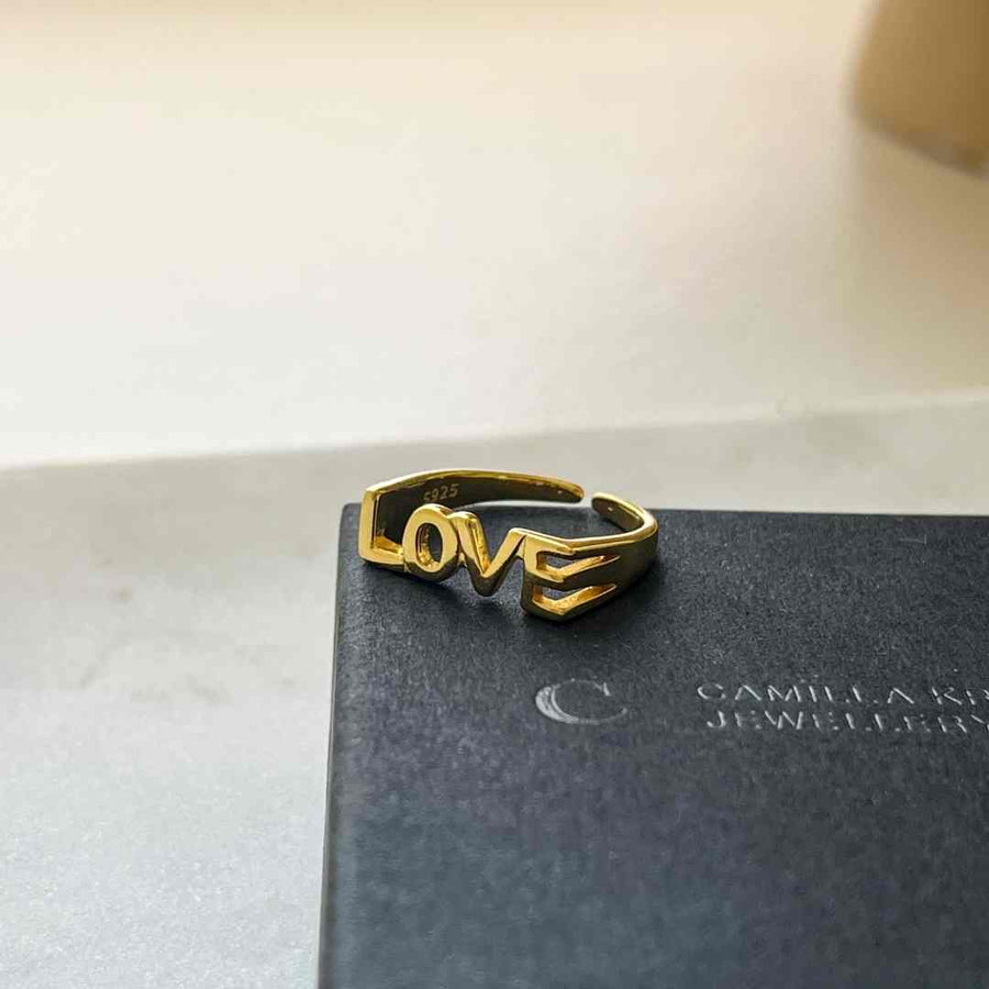 LOVE Signet Ring 18K Guldplätering