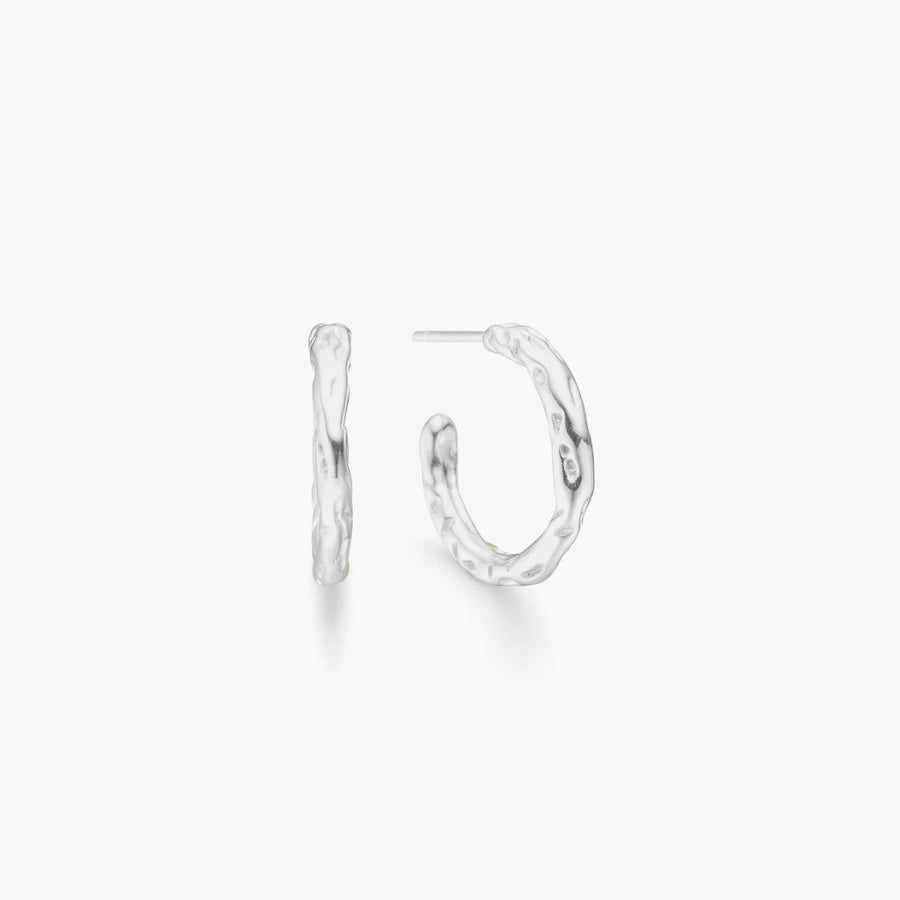 Melted Hoops 925S Silver Liten