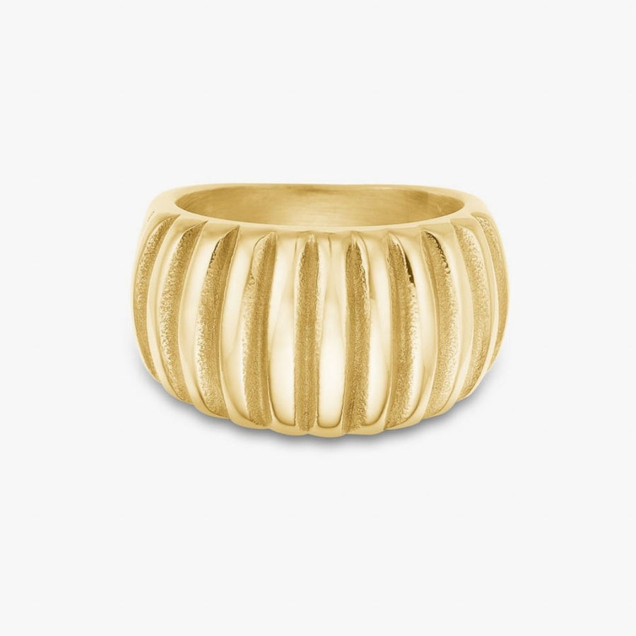 Stripe Dome Ringa 18K Guldplätering