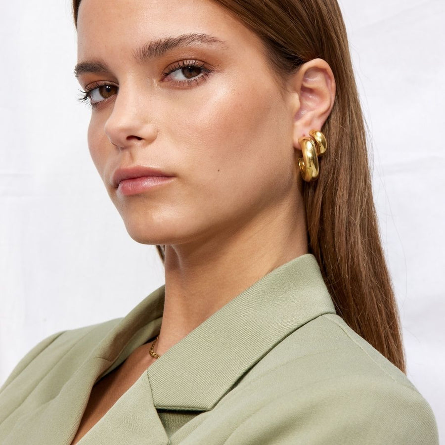 Chunky Hoops 18K Guldplätering Liten