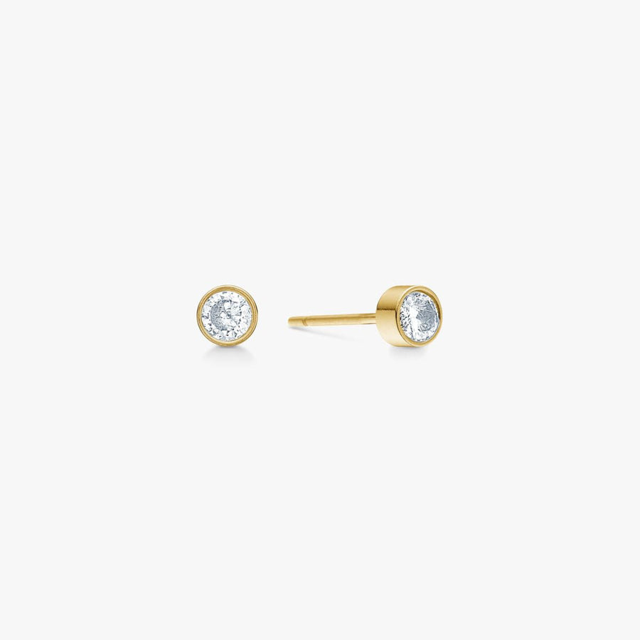 Krystal Stud Øreringe 18K Guldbelagt 3mm