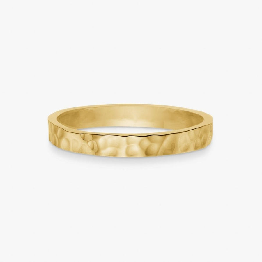 Hamret Band Ring 18K Guldplätering 2mm