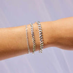 Panser Facet Armband 295S Försilvrad 3mm