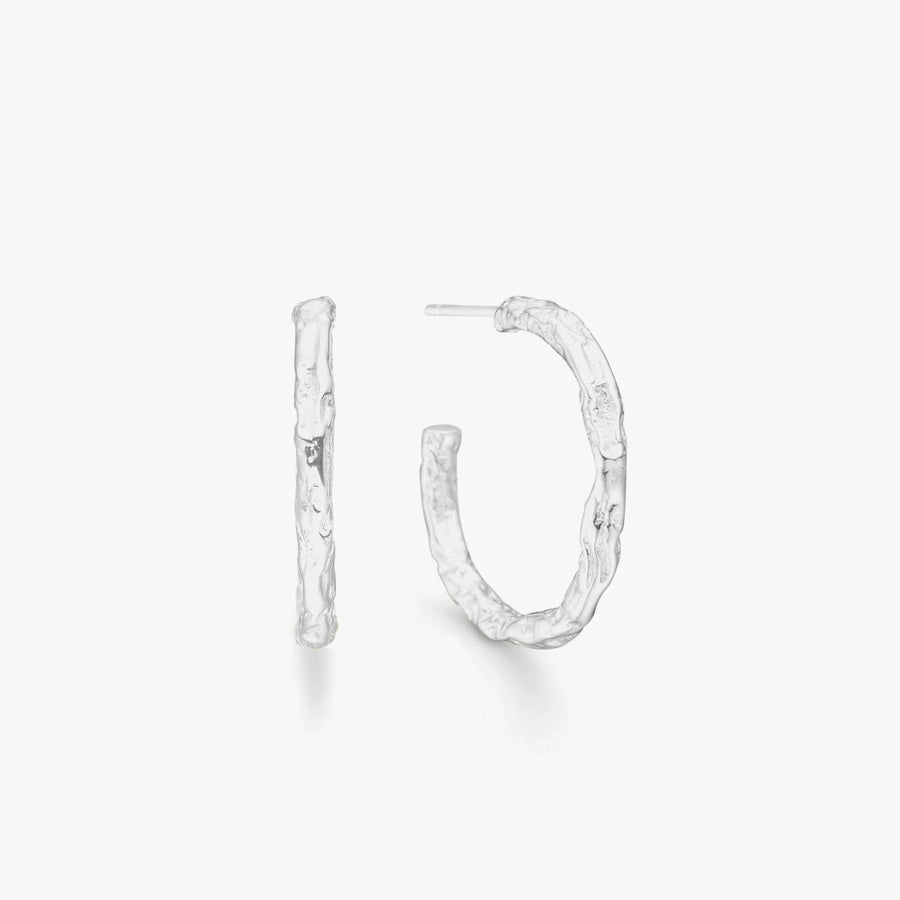 Melted Hoops Stor 925S Silver