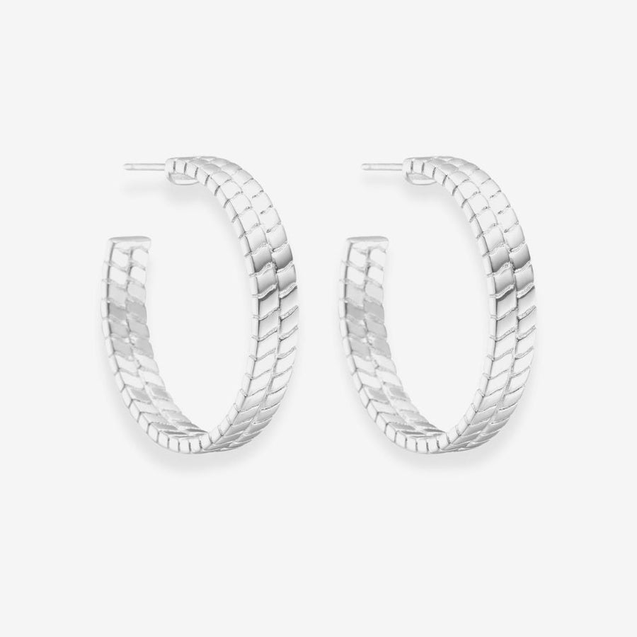 Flad Slange Hoops 925S Sølvbelagt 25mm