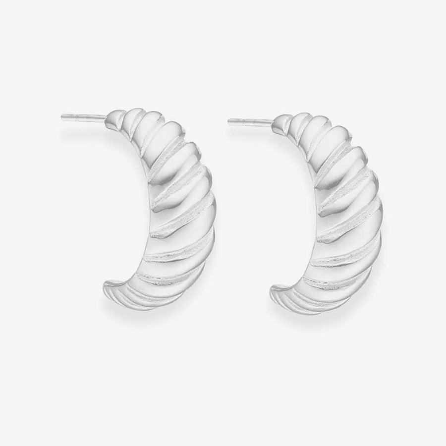 Classic Twist Dome Hoops 925 Försilvrad Liten