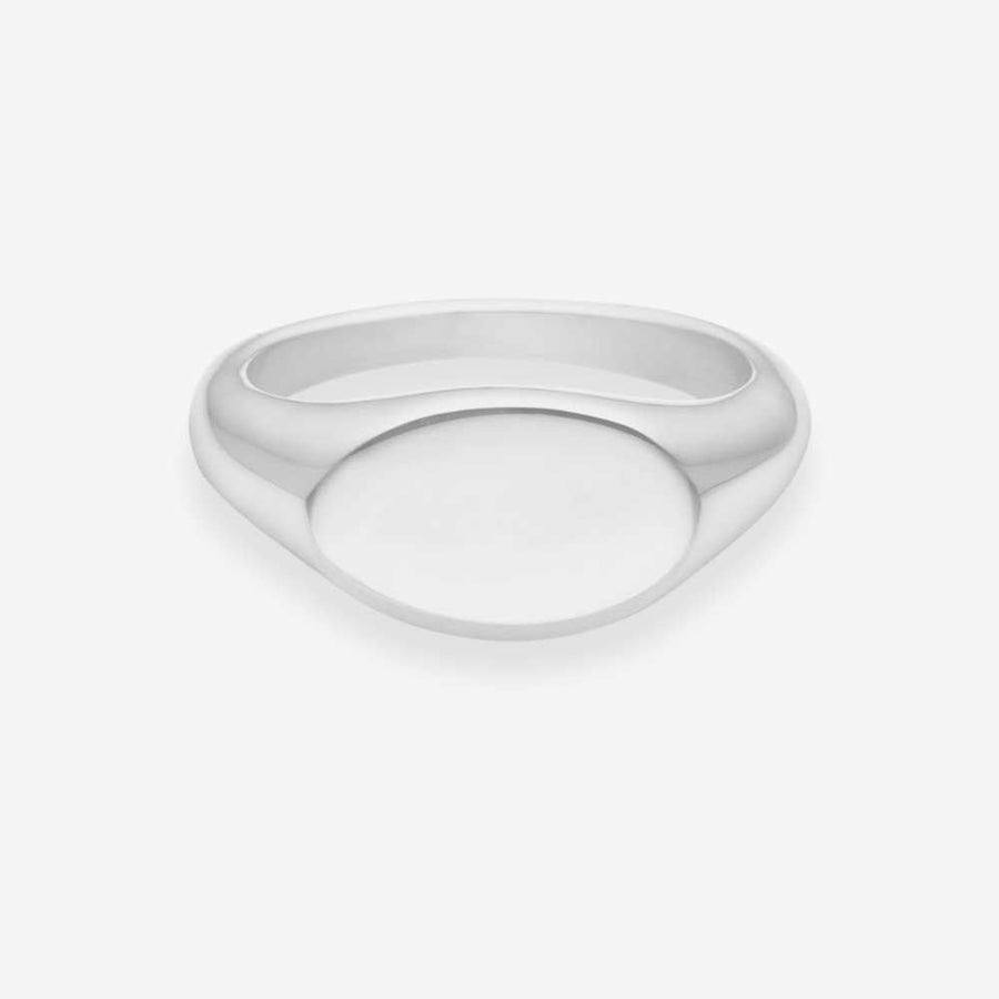 Oval Signet Ring 925S Silverpläterad