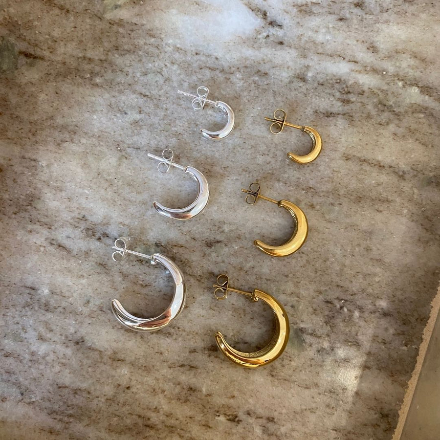Classic Dome Hoops 925S Försilvrad 20mm