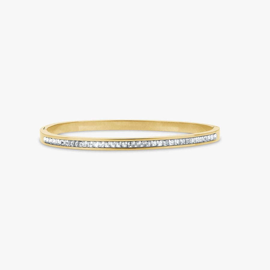 Kristall Bangle 18K Guldplätering 4mm