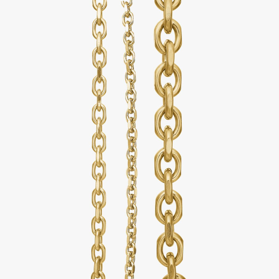 Anker Facet Ankelkedjor 18K Guldplätering 3mm